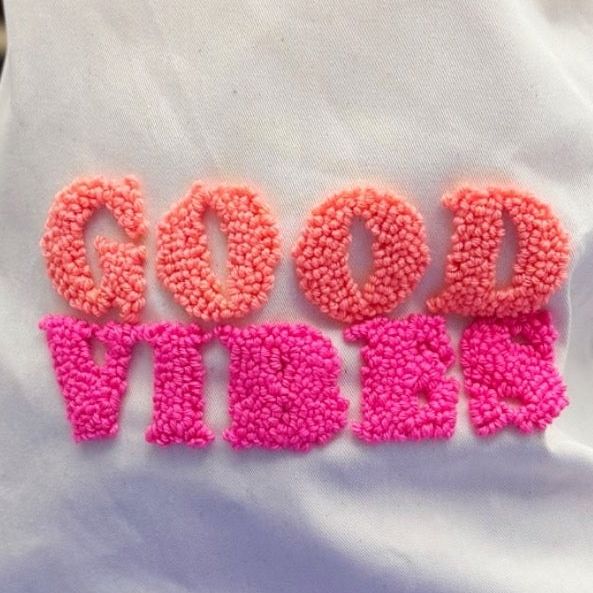 Good Vibes Pattern - Punch Needle Bag - Craftinglove