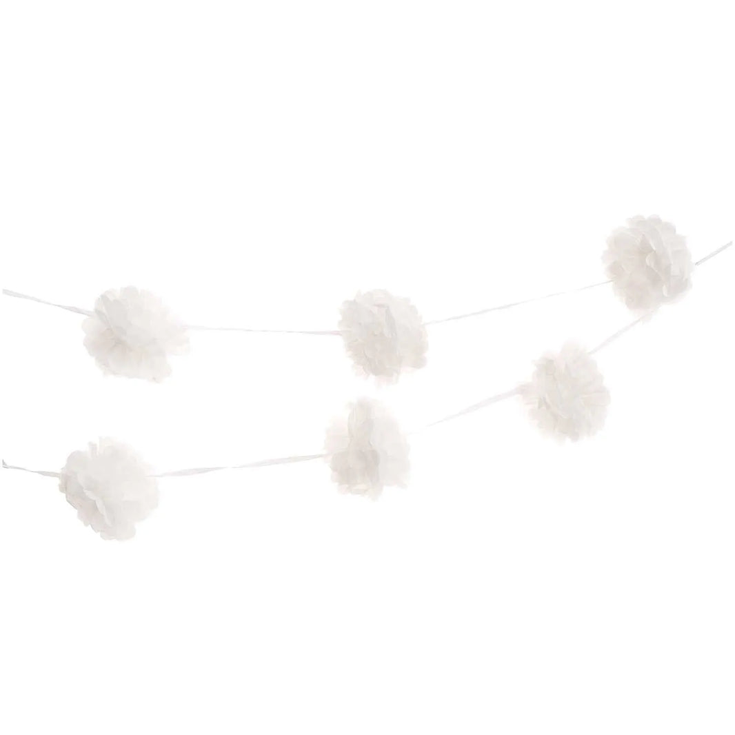 Pompon-Girlande - weiß - 180cm - 2 Stück - Rico Design