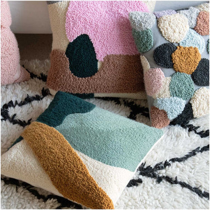 Punch Needle Set - Kissen - Abstract Grün - inkl. Punch Needle - Rico Design