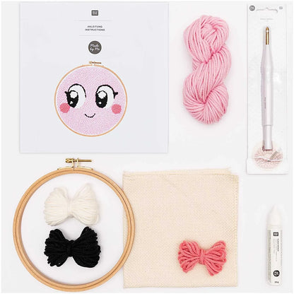 Punch Needle Set - Gesicht rosa - inkl. Punch Needle -  Loco Loco - Rico Design