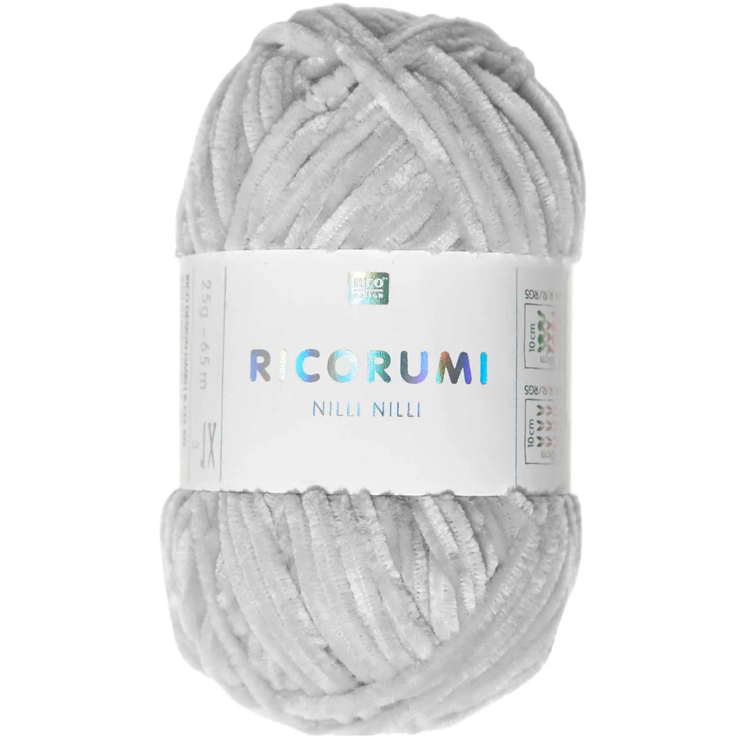 Chenille Yarn - 25g - silbergrau - 025 - Creative Ricorumi Nilli Nilli - Rico Design