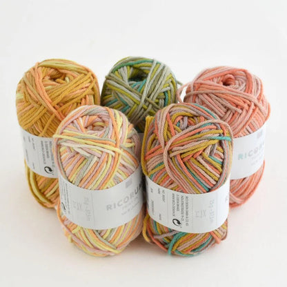 Yarn - Cotton - 25g - Set of 5 -  DK - Creative Ricorumi Print - Rico Design