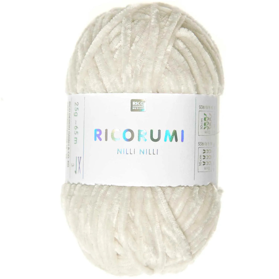 Chenille Yarn - 25g - creme - 002 - Creative Ricorumi Nilli Nilli - Rico Design