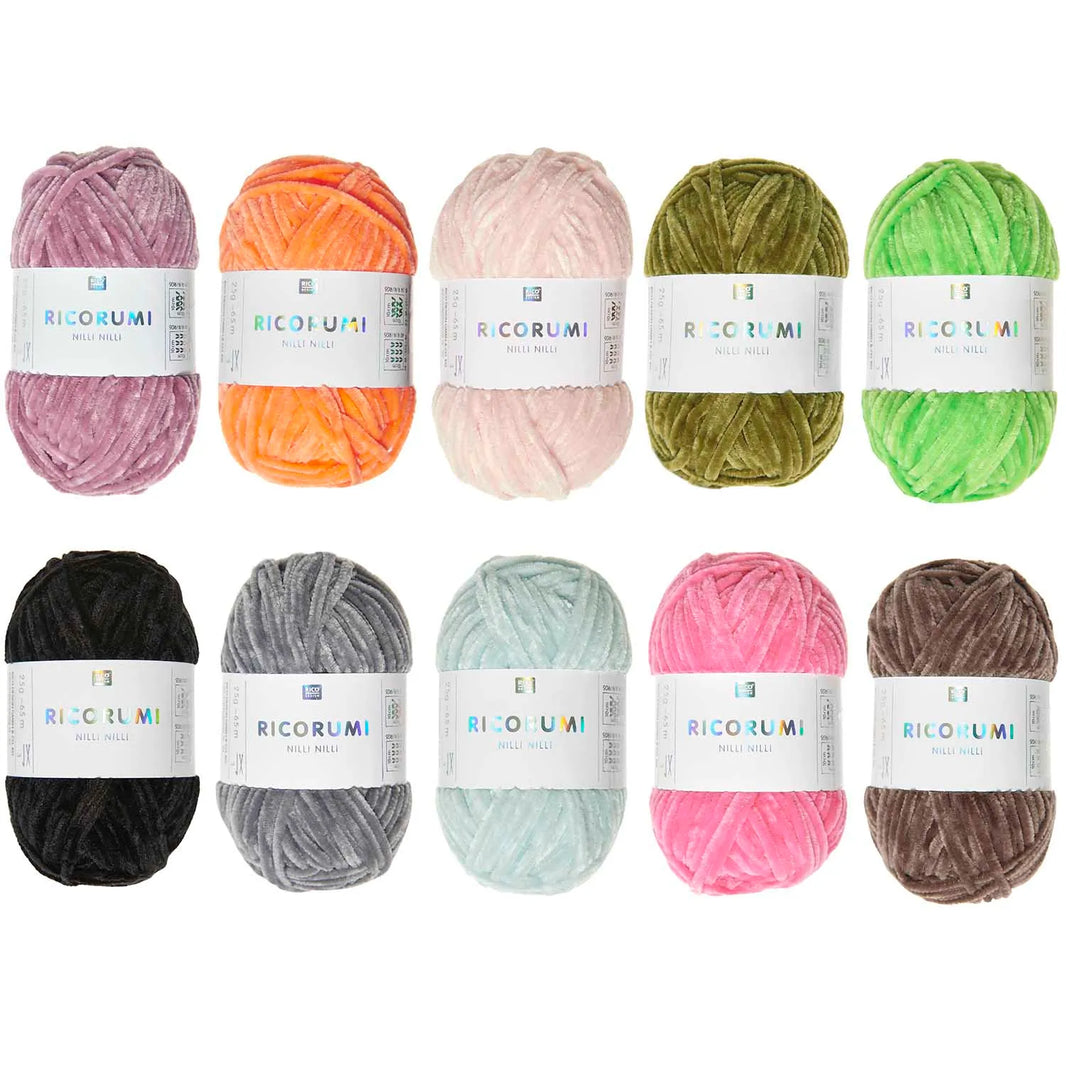 Chenille Yarn - 25g - Set of 10 - faishon - Creative Ricorumi Nilli Nilli - Rico Design