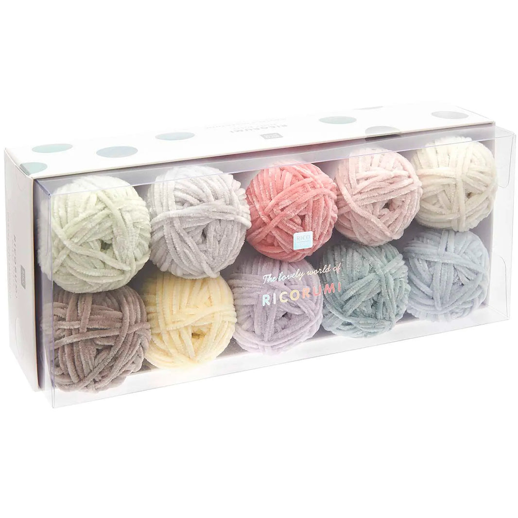 Chenille Yarn - 25g - Set of 10 - pastel - Creative Ricorumi Nilli Nilli - Rico Design
