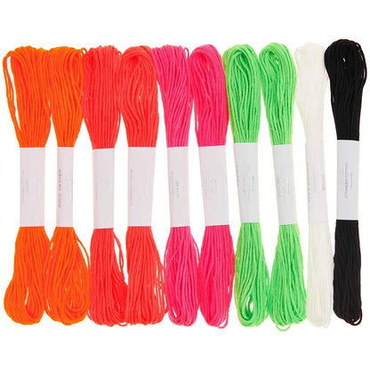 Stickgarn-Set 6-fädig - Neon - 10-teilig - Rico Design