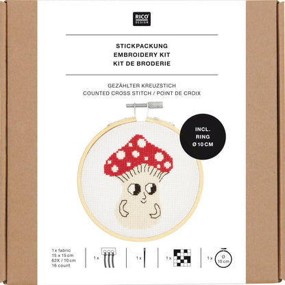 Stickset - kleiner Pilz - Kreuzstich - 10cm - Rico Design