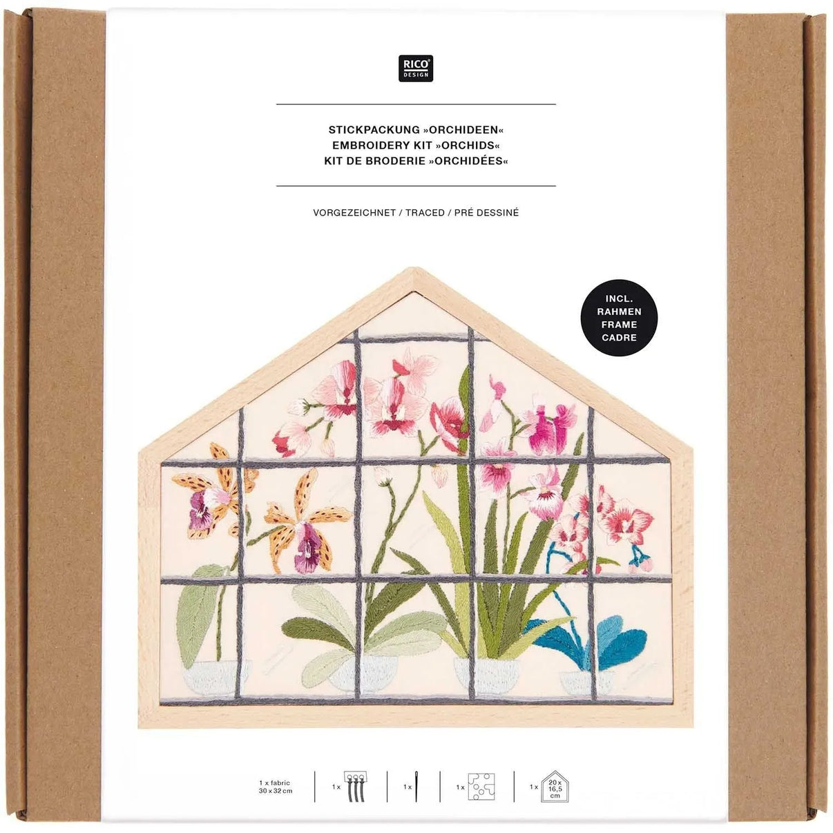 Embroidery Kit, Orchideen, small, Rico - Tuftinglove
