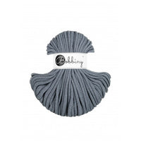 Braided cord 5mm - Cotton - Steel - Bobbiny